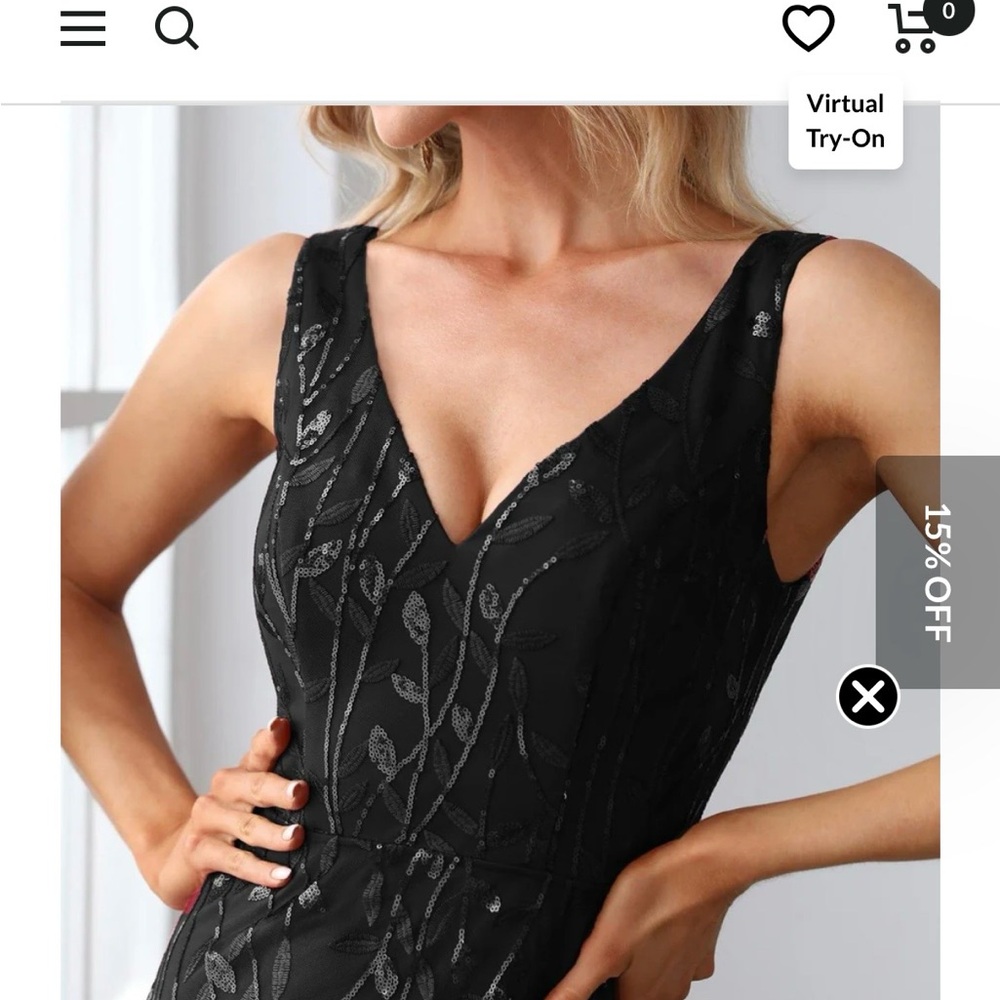 Ever Pretty Black Sequin Evening Dress - Picture 4 of 5